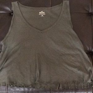 Army Green Crop Tank